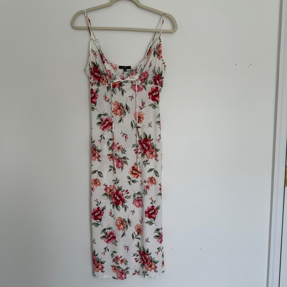 NWT Ambiance Floral White Babydoll Slip Dress Large Strappy Y2K Coquette Girl - Picture 2 of 11